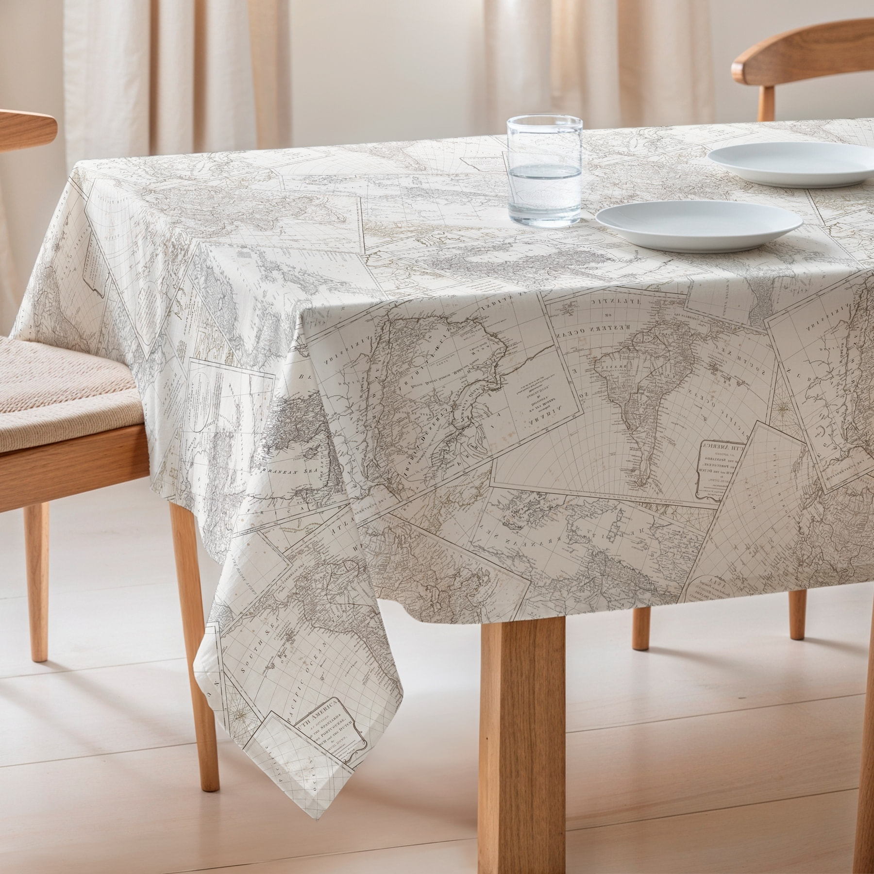 Mantel estampado antimanchas ATLAS NATURAL