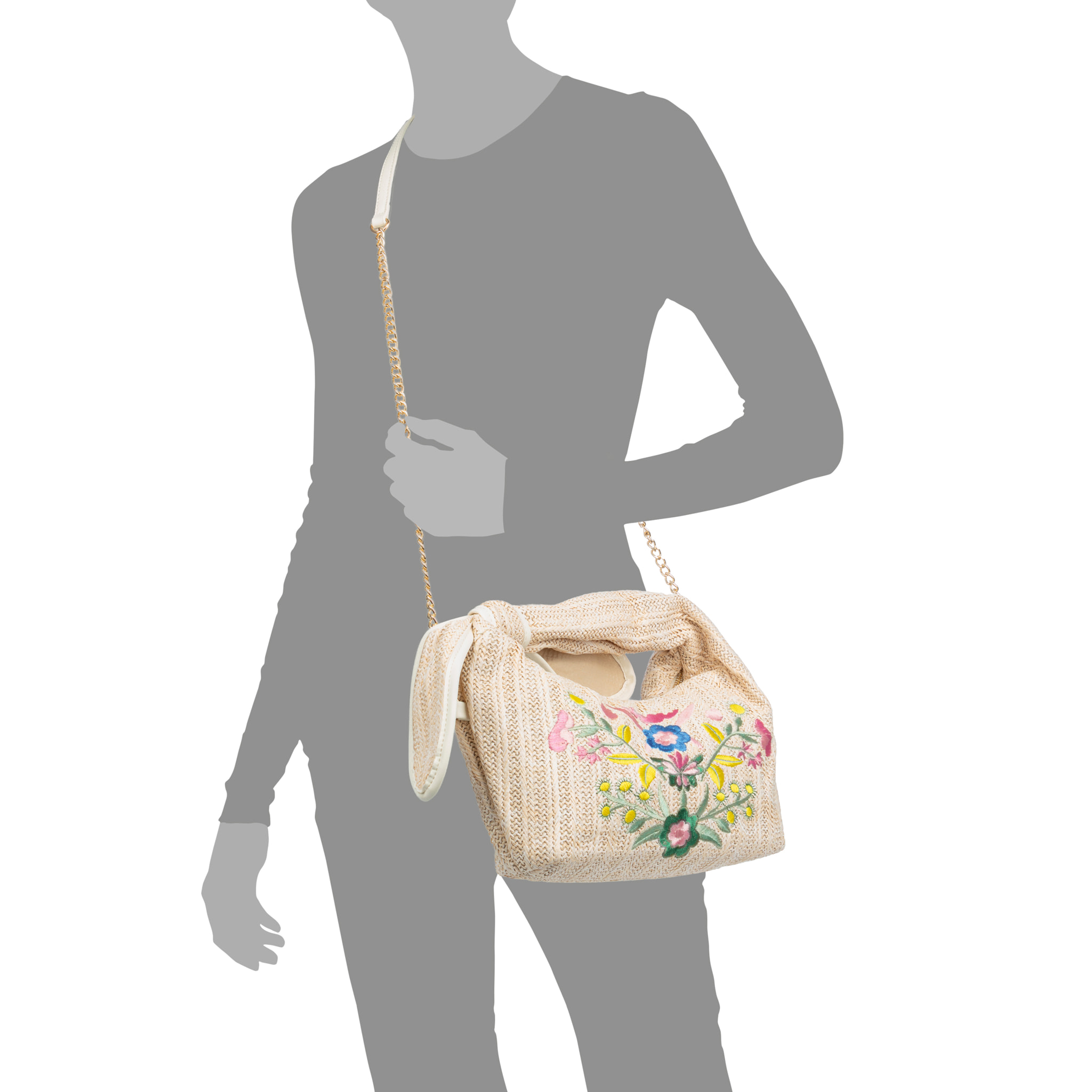 Bisagno Bolso de hombro Mujer. Fabricado en tela y piel sintética PU con diseño de flores.