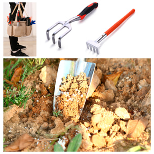 Juego de herramientas para jardinería con bolsa de jardín y 10 piezas.