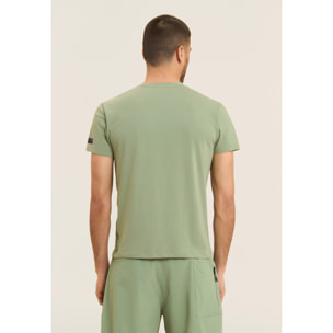 T-shirt Cotone Elasticizzato con Stampa Urban Tech