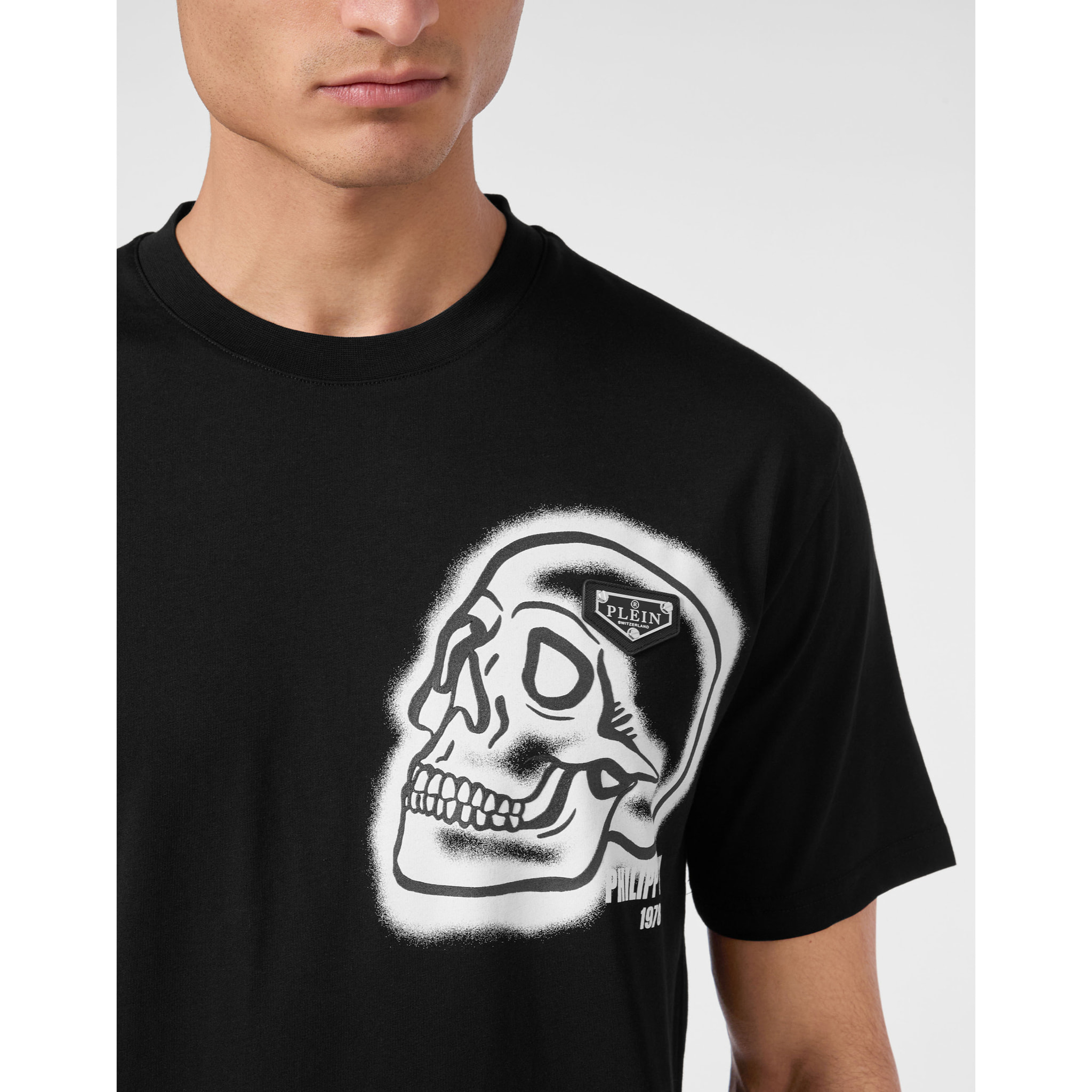 PHILIPP PLEIN Camiseta de cuello redondo y manga corta SKULL