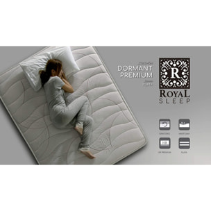 Colchón viscoelástico Royal Sleep Dormant Premium, 24 cm, Antiácaros, Hilo de plata, Firmeza alta