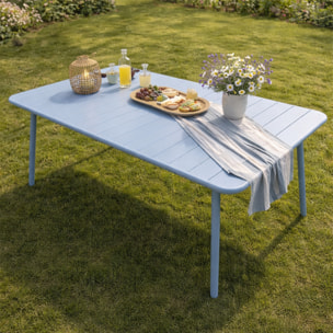 EVORA Table de jardin 8/10 places 200cm bleu