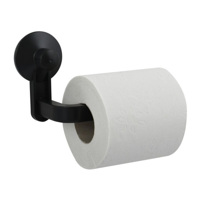 Porte rouleau papier wc ou serviettes à ventouse PVC Noir MSV