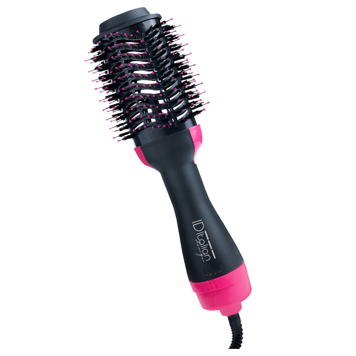 Brosse coiffante à air chaud 1000W - noir et fuchsia