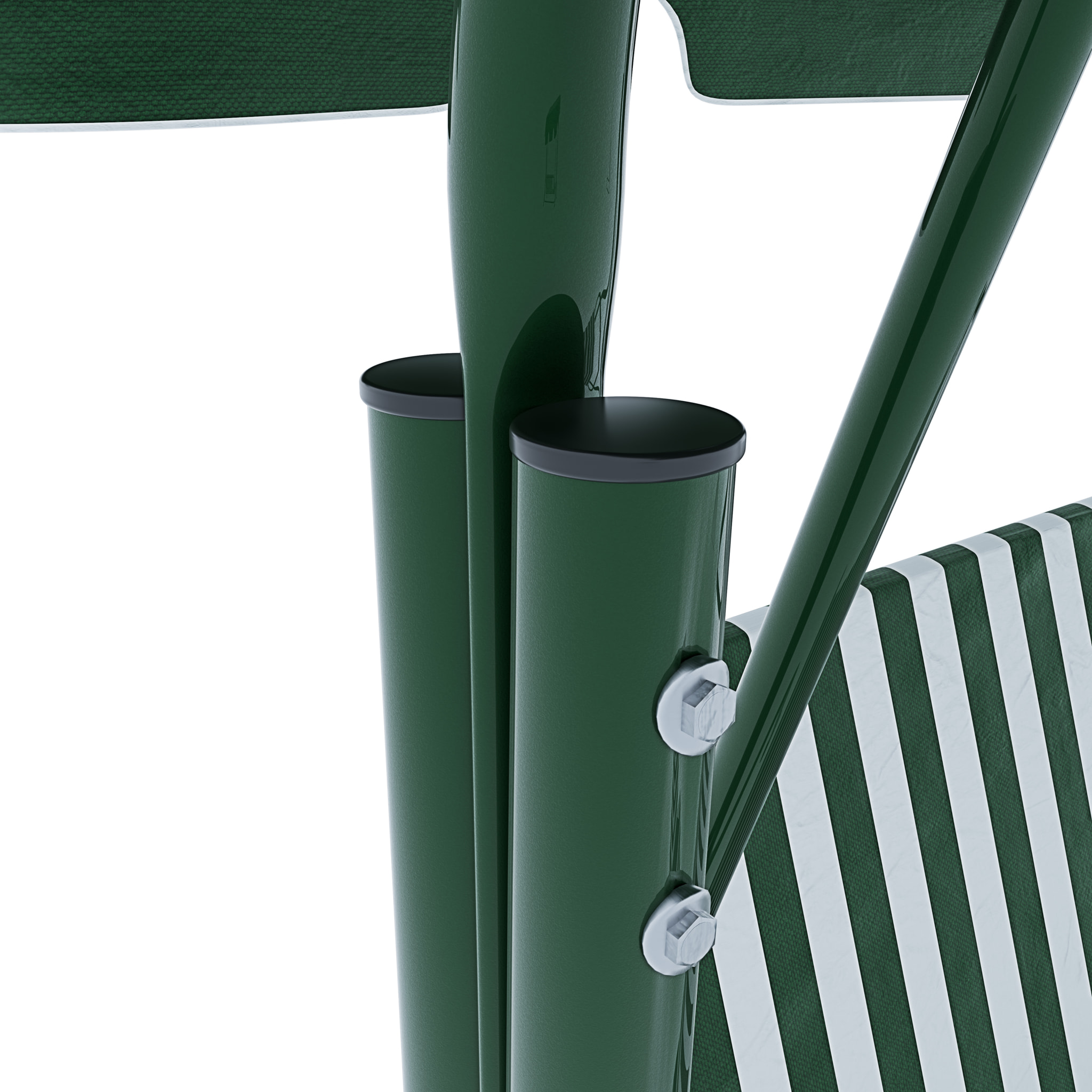 Dondolo 3 Posti Algarve Con Tettuccio Parasole Regolabile Cuscini Imbottiti Struttura Robusta In Acciaio Da Giardino 170 x 110 x 153 cm Verde Bianco