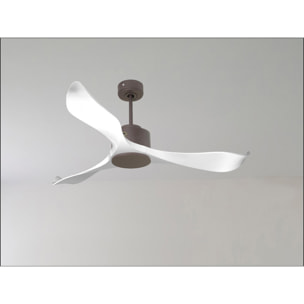 Ventilateur de plafond Réversible  Thermostat Wifi Moteur à courant continu Toits en pente Télécommande Adaptateur 2/3 Lames Hypersilence Mémoire Shopify Vendible (AUTOMATIQUE) 40   W Chocolat