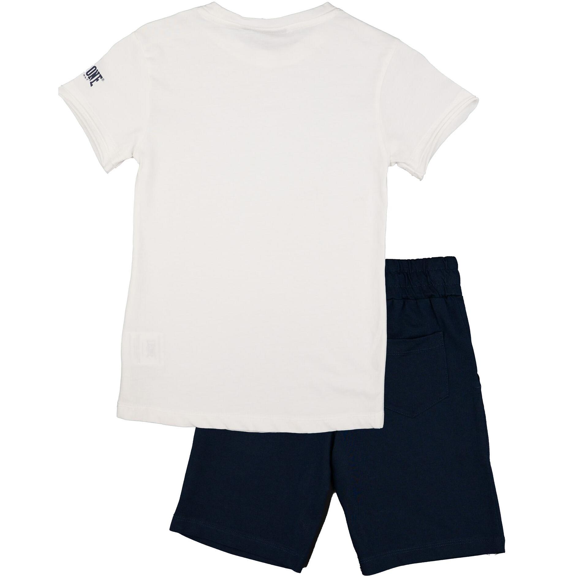 Conjunto completo para niños en algodón con camiseta y pantalón corto Leone Timeless