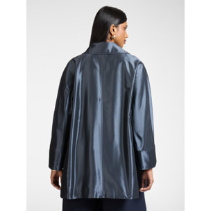 Elena Mirò - Chaqueta larga de tafetán - Azul