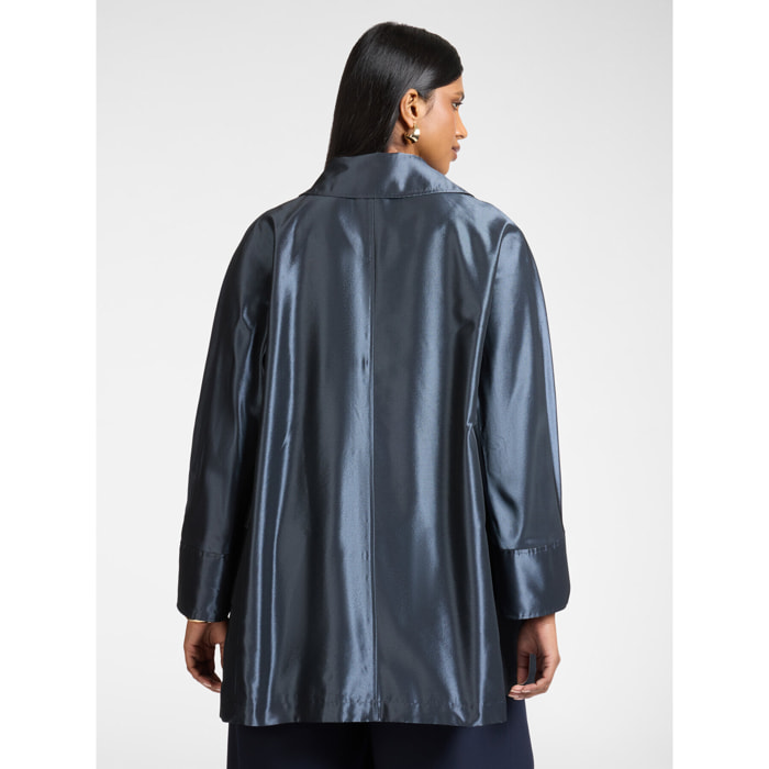 Elena Mirò - Chaqueta larga de tafetán - Azul
