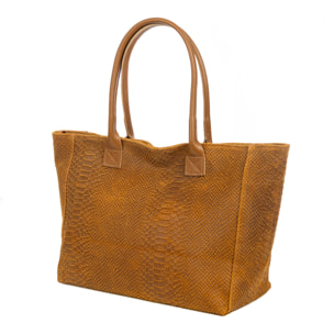 Avola borsa a spalla donna. Pelle autentica camoscio serpente inciso.