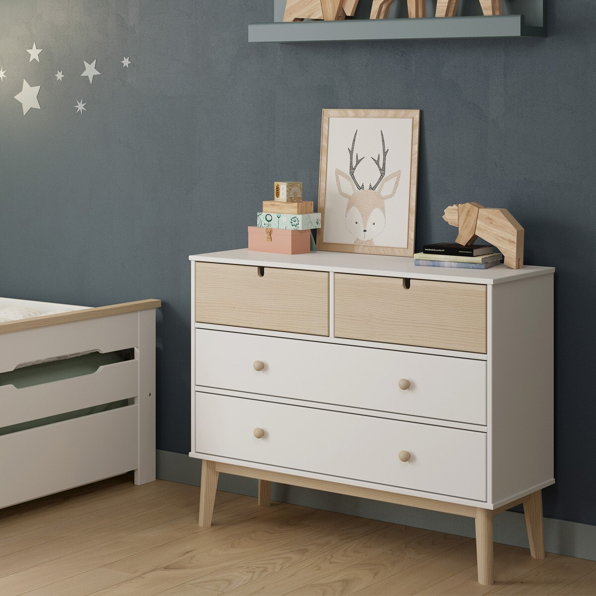 Commode enfant 4 tiroirs en bois - LUCY