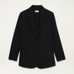 Oltre - Blazer con detalles de raso - Negro