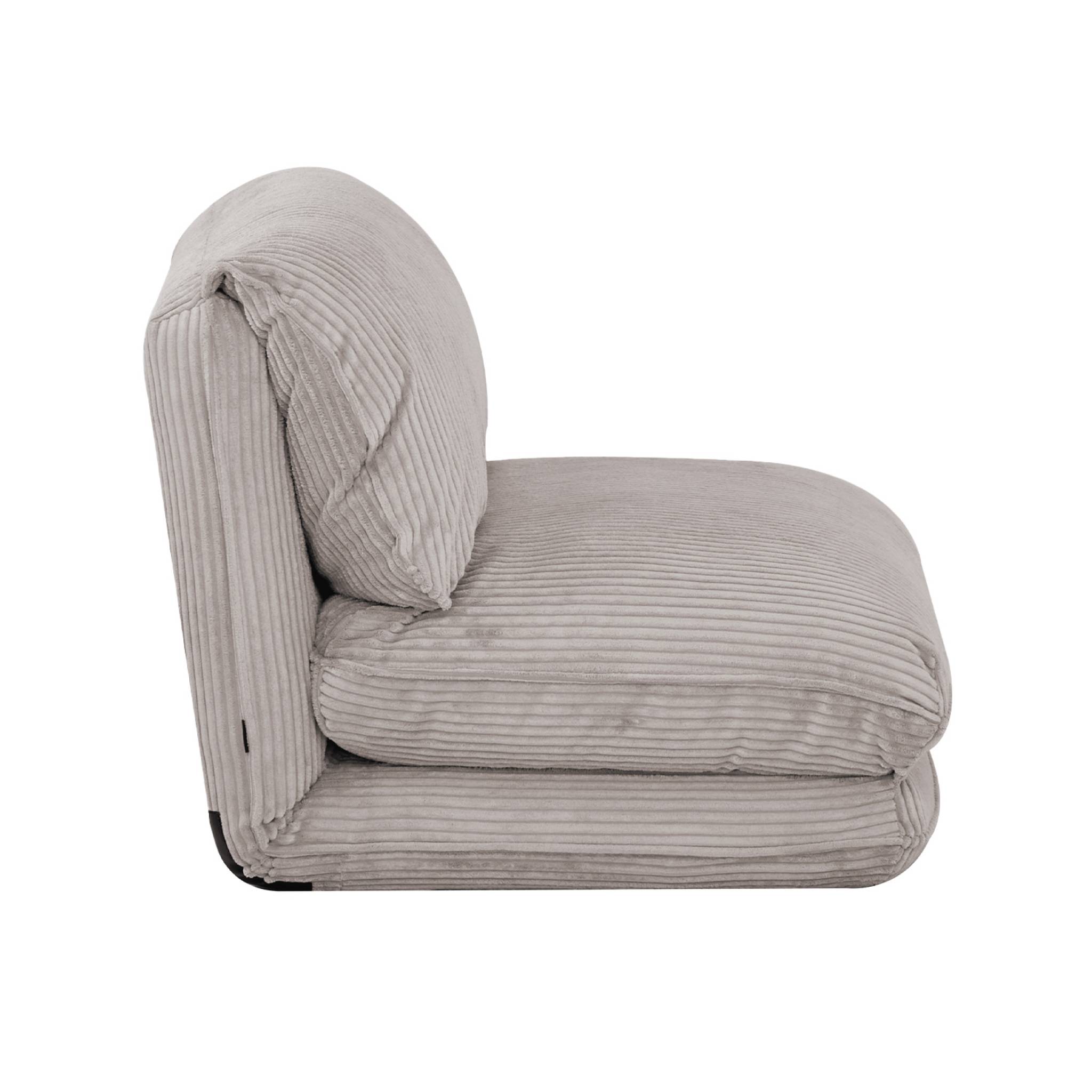 Chauffeuse matelas beige convertible velours côtelé grosse côte 1 place Cosy