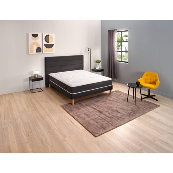 Ensemble OPTIMUM 2 places| Matelas H 25cm avec sommier ferme |confort équilibré
