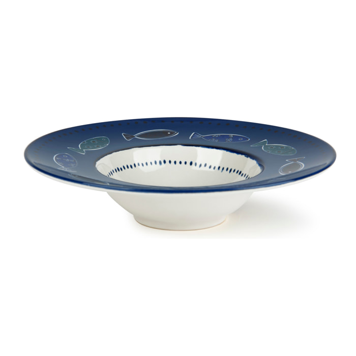 Set de 6 assiettes creuses Excelsa – Ocean, Céramique Multicolore