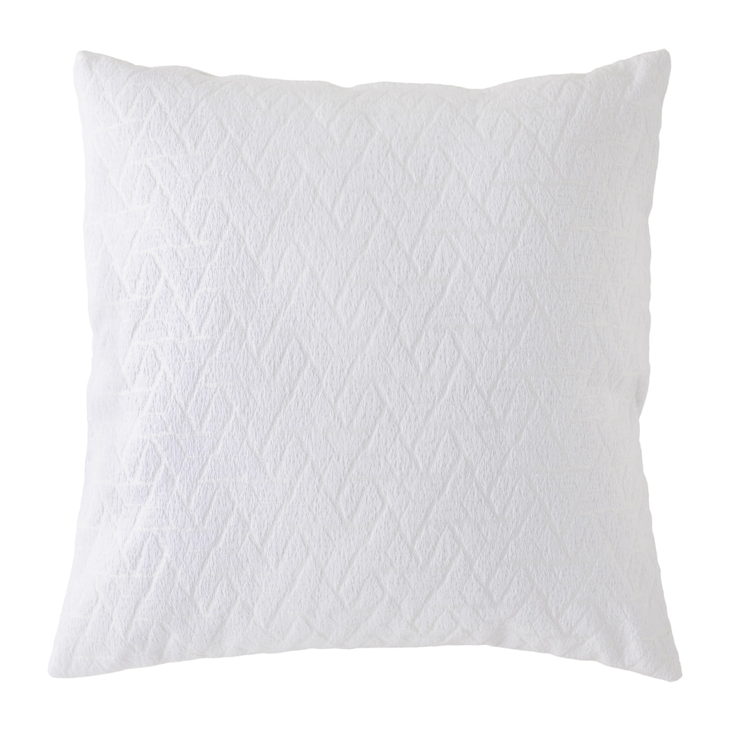 Lot de 2 housses de coussin jacquard BRENTA-C 50x50 cm blanc