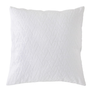 Lot de 2 housses de coussin jacquard BRENTA-C 50x50 cm blanc
