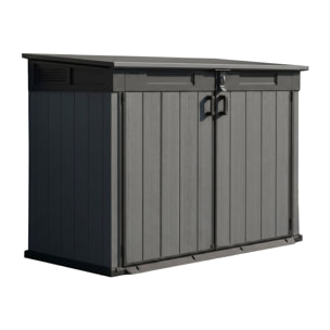 Cortina Mega - Mobili Da Giardino 190,5x132,5x109,3 cm 2 Ante Per Deposito Attrezzi Finitura Effetto Legno Evotech+ In Resina Grigio
