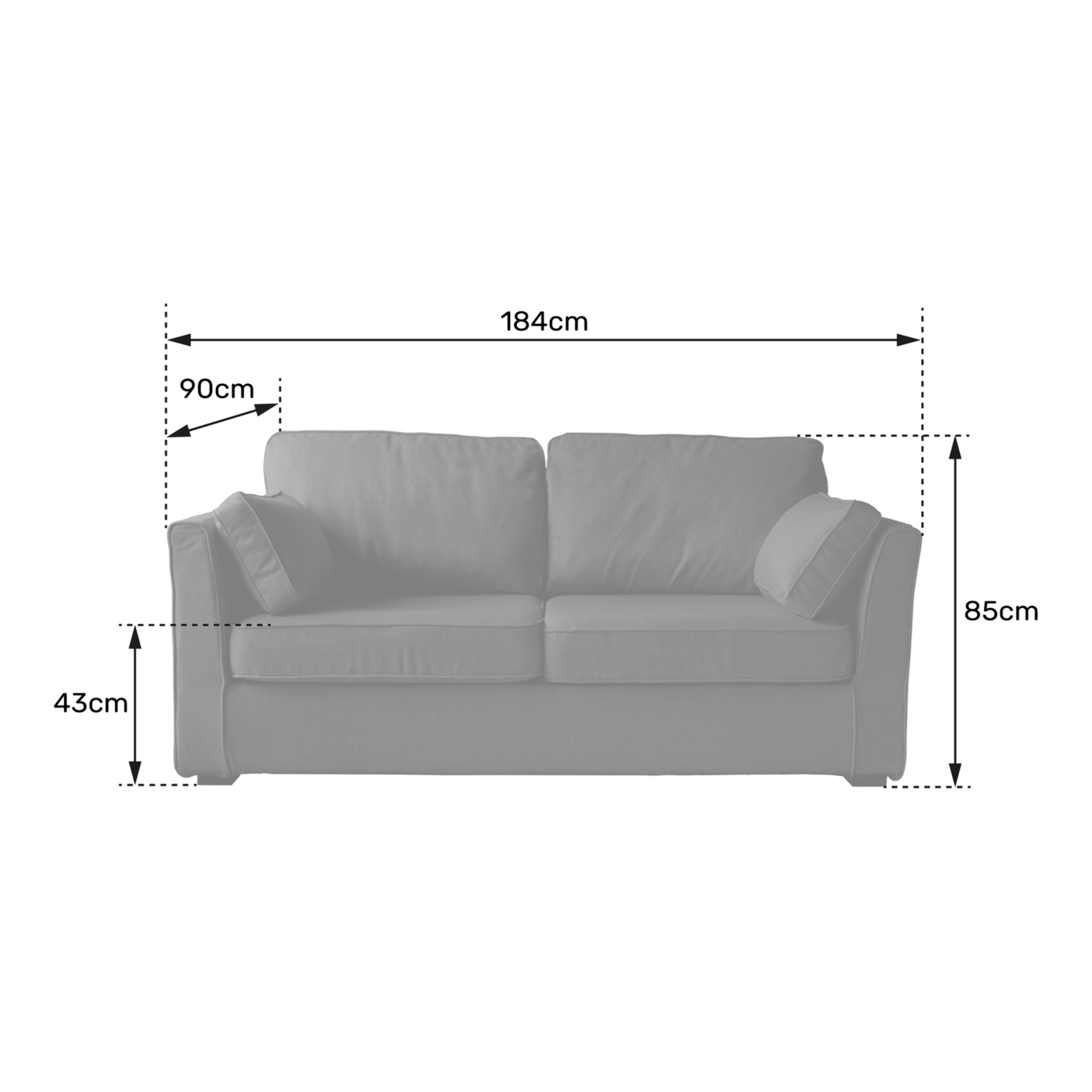 Canapé droit 3 places vert EMILE