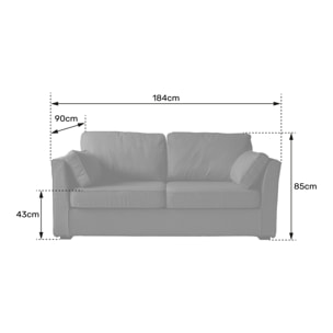 Canapé droit 3 places vert EMILE