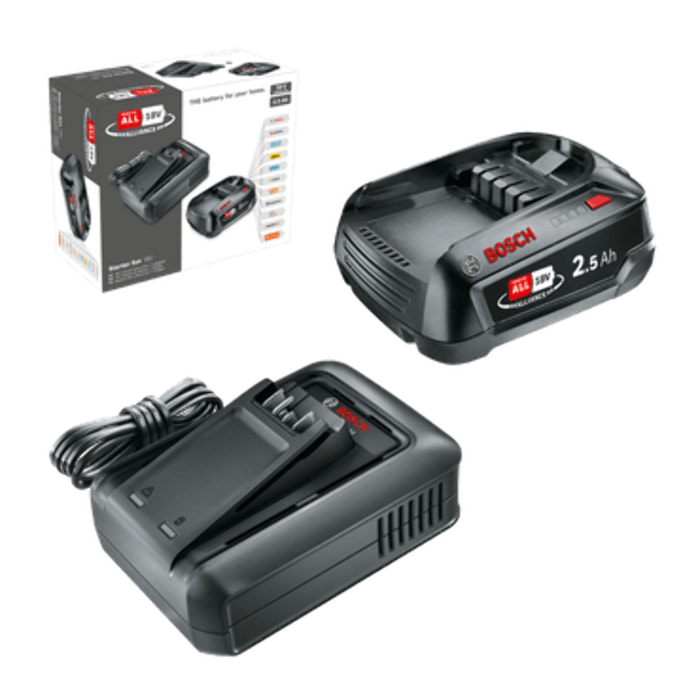 Starter Set 18V (1 batterie 2,5 Ah + AL 18V-44) - BOSCH VERT - 1 batterie 2,5 Ah avec chargeur - 1600A031T4
