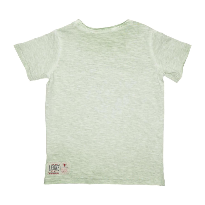 Camiseta de manga corta para niños con aspecto vintage y bordes sin rematar