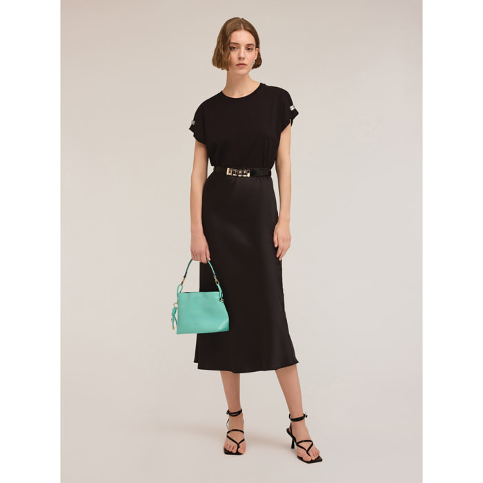 Motivi - Camiseta estilo kimono con piedras en las mangas - Negro