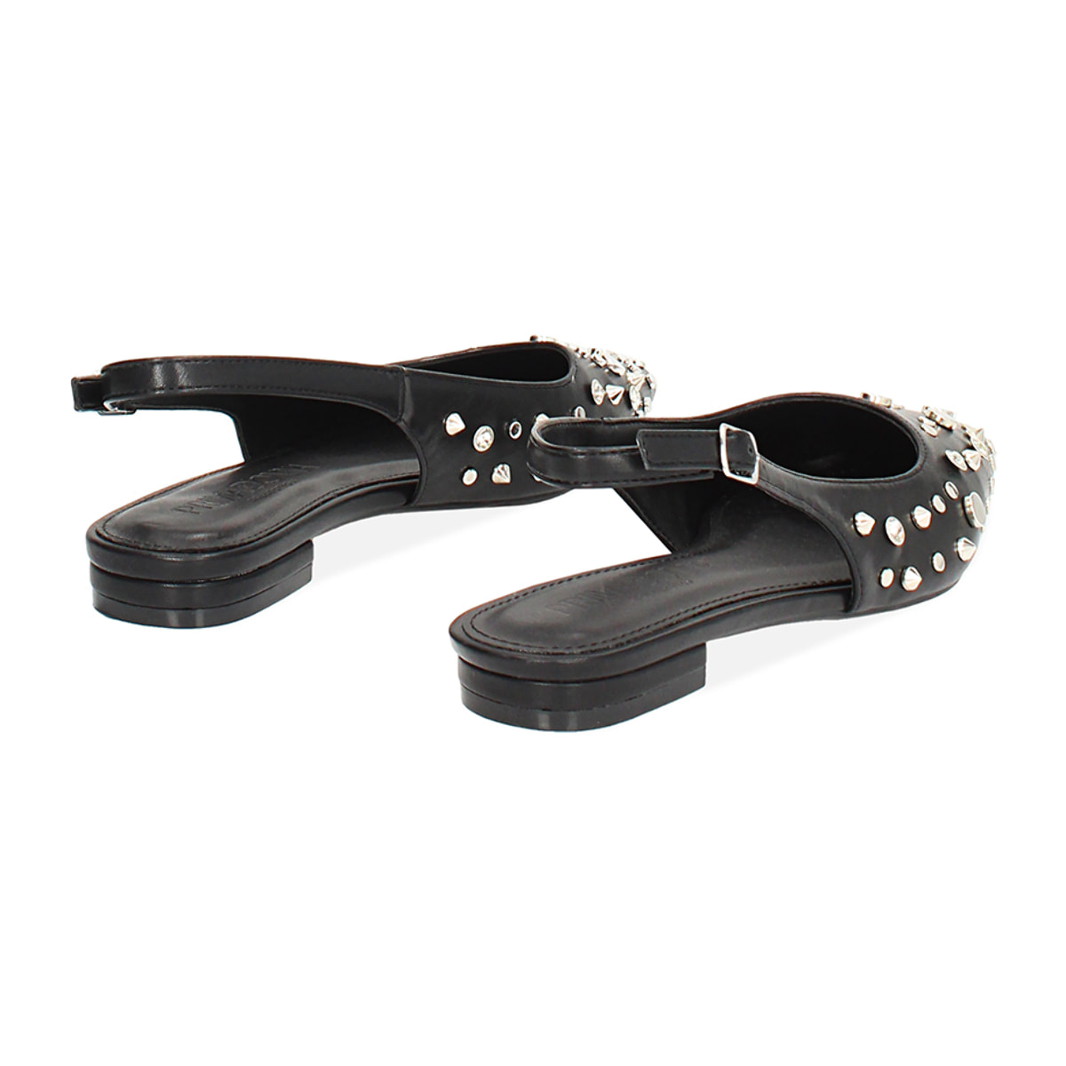 Ballerine slingback donna nere con borchie