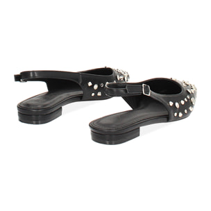 Ballerine slingback donna nere con borchie