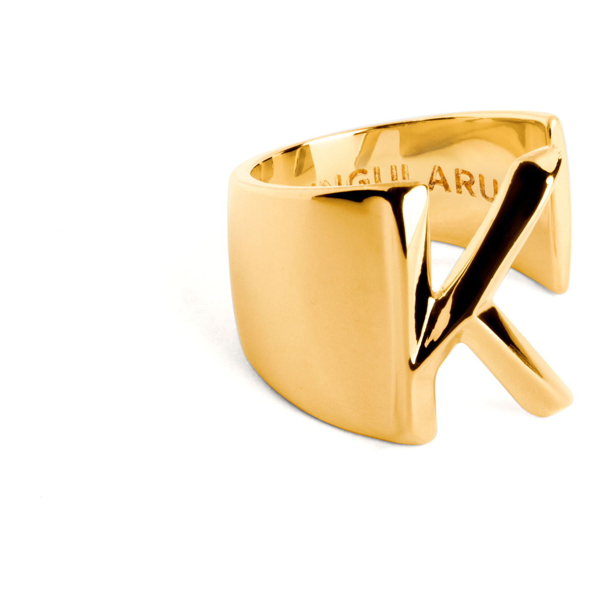 Anelli Personalized Letter Signet Placcato Oro