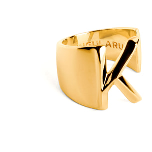 Anelli Personalized Letter Signet Placcato Oro