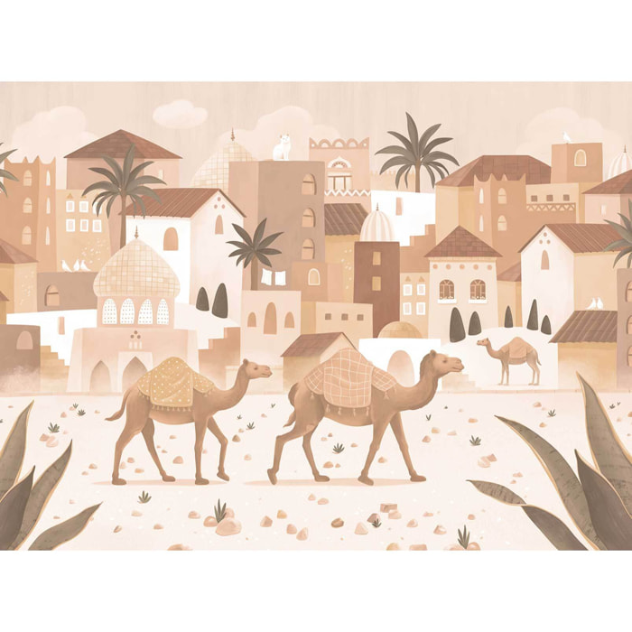 Papier peint aventure chambre garçon - La Cité des Sables Intissé