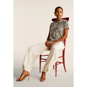 T-shirt regular fit in jersey animalier