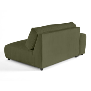 Garance - module d'assise 3 places avec accoudoir gauche - en velours côtelé - Vert