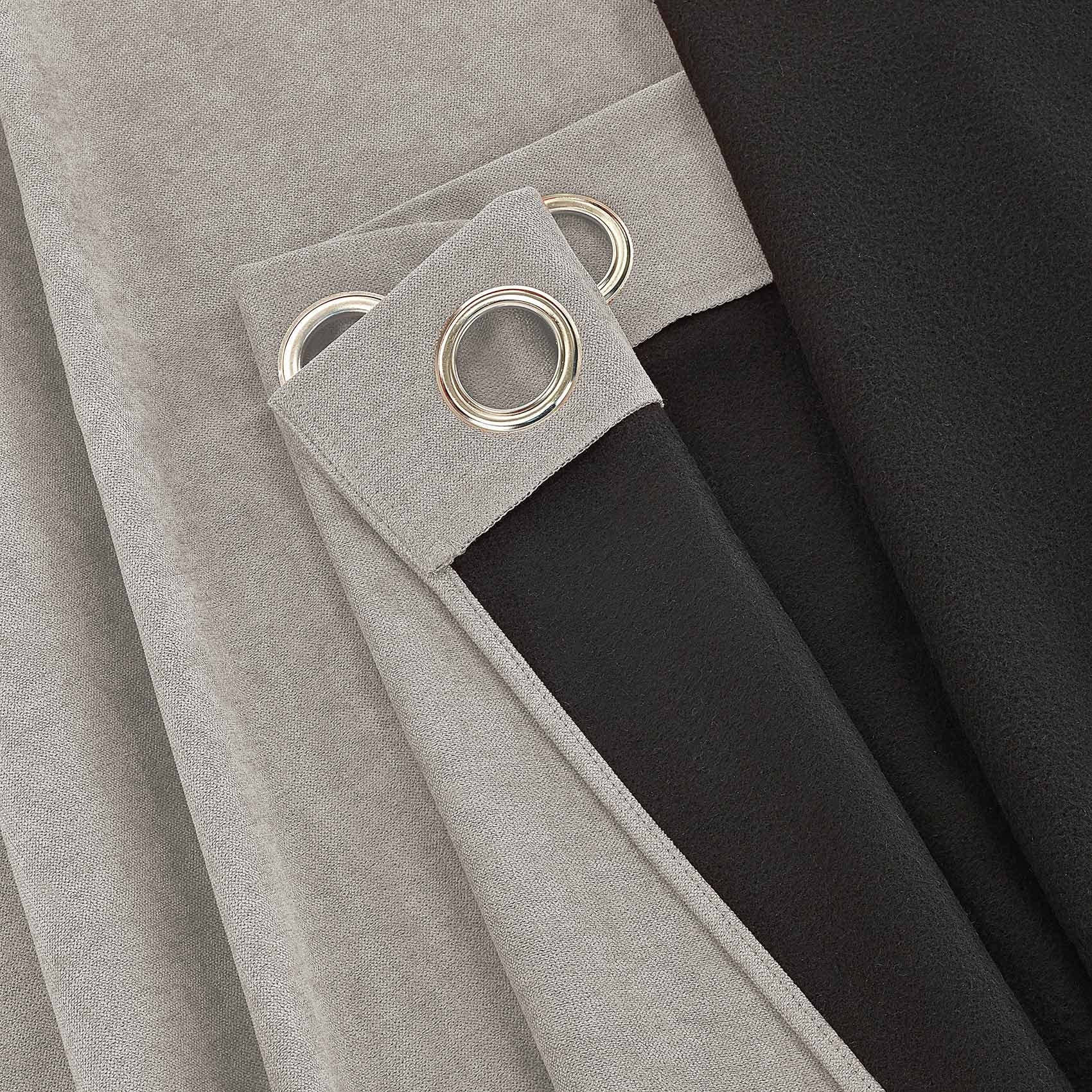 Rideau anti-froid doublé polaire - Gris Perle