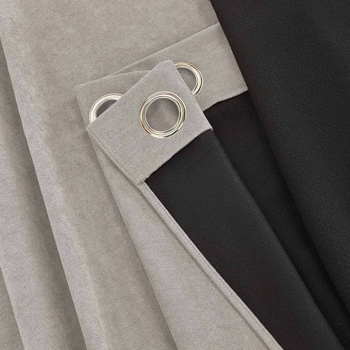 Rideau anti-froid doublé polaire - Gris Perle