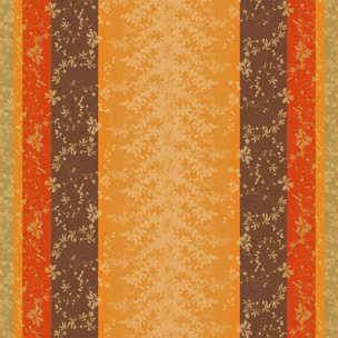 Nappe pur coton 220 g/m² motif jacquard orange marron Mille lierres automne