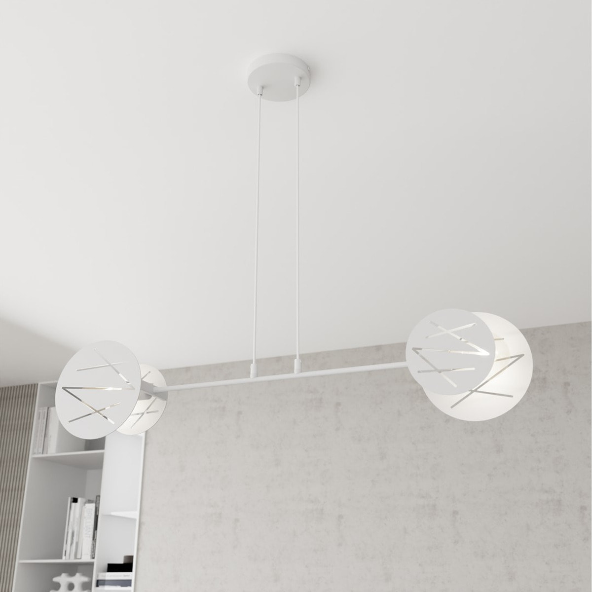 Lampada a sospensione Xotic in acciaio bianco opaco