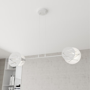 Lampada a sospensione Xotic in acciaio bianco opaco