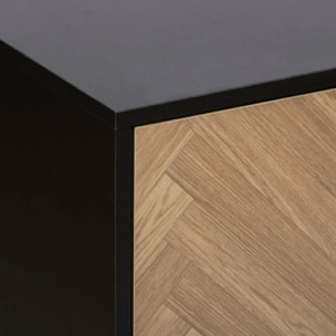 Étagère "Mix n door" 9 cases effet bois et noir 100,5x32cm