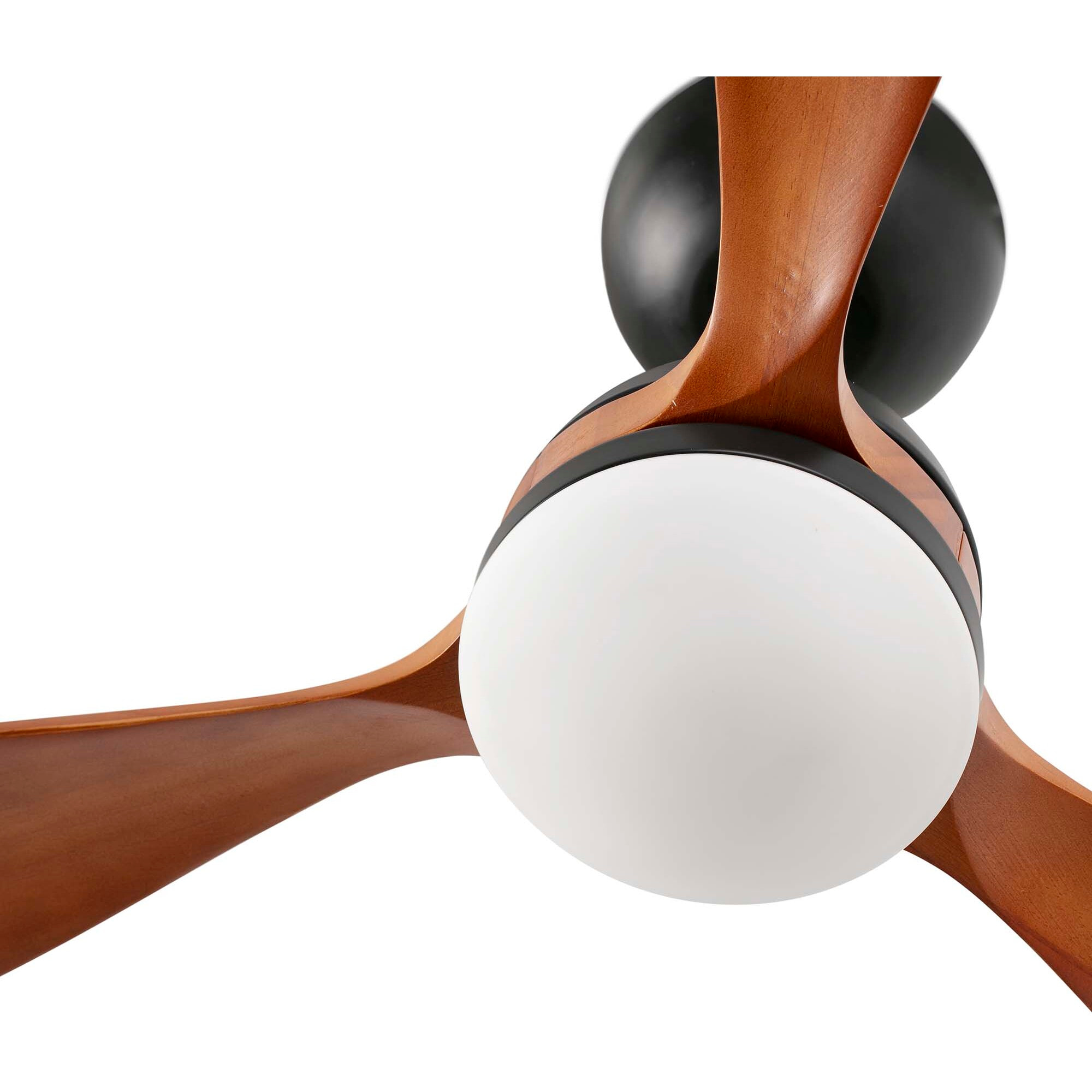 POROS L Ventilateur de plafond noir/noyer TUYA