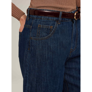 Motivi - Bermudas en denim de mezcla de lino - Azul