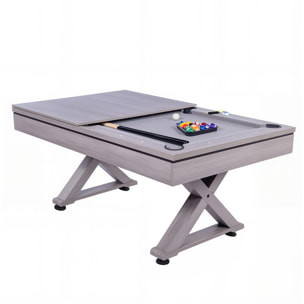 Table multi-jeux ping-pong et billard en bois gris ARIZONA
