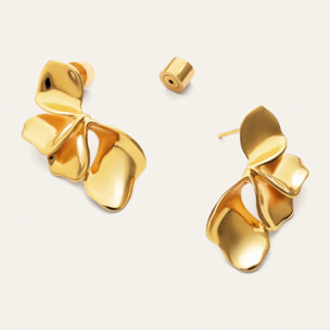 Pendientes Petal Acero Baño Oro