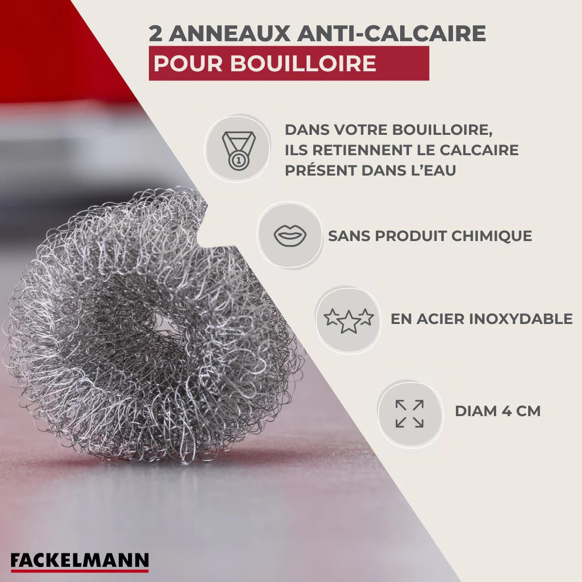 Anneaux anti-calcaire pour bouilloire Fackelmann
