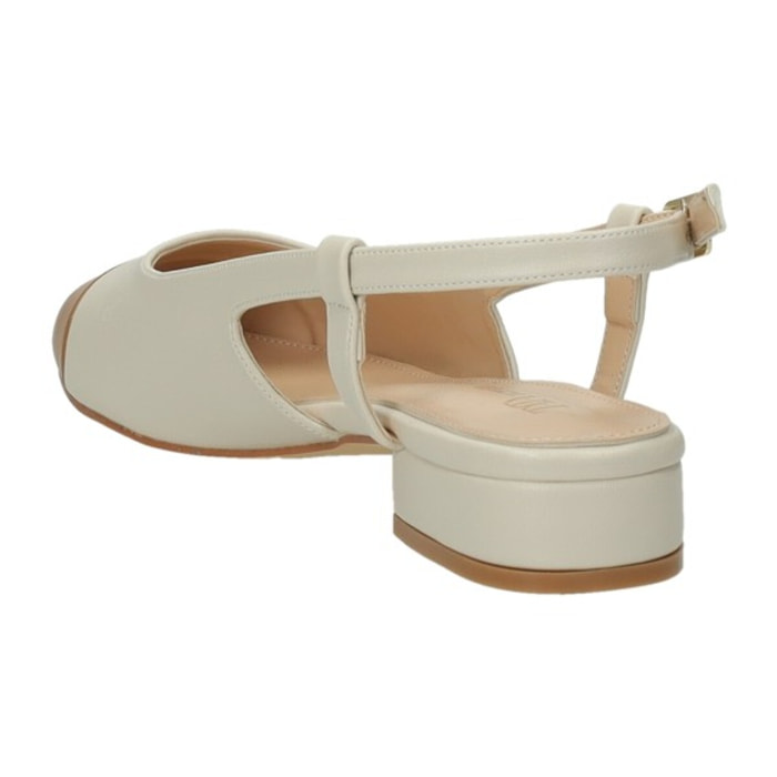 Décolleté sling back Donna Tata Italia Bianco