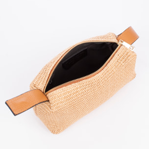 Baselice Bolso de mano Mujer. Fabricado en paja y piel auténtica Dollaro.