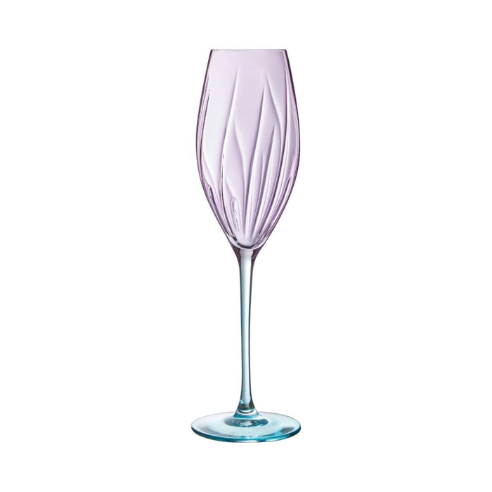 4 copas de champán de colores 21 cl Swirly Spring - Cristal d'Arques