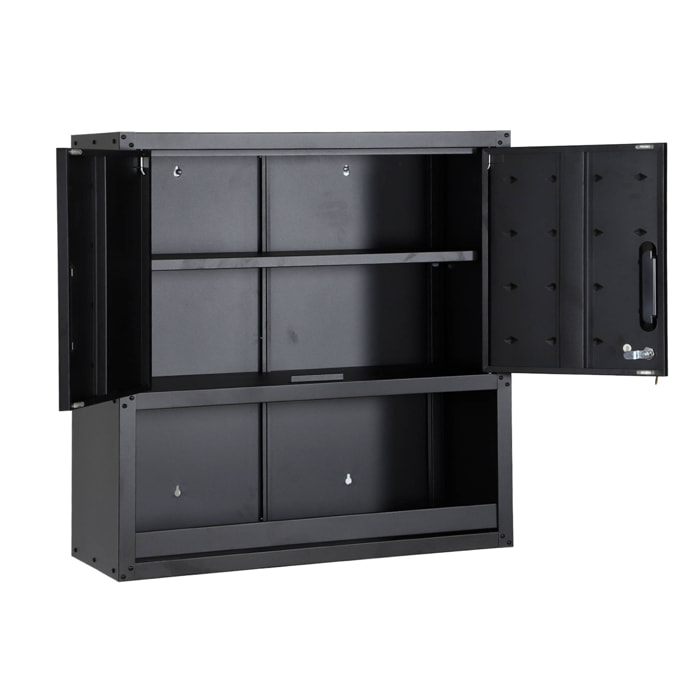 Meuble haut de rangement pour garage avec étagère